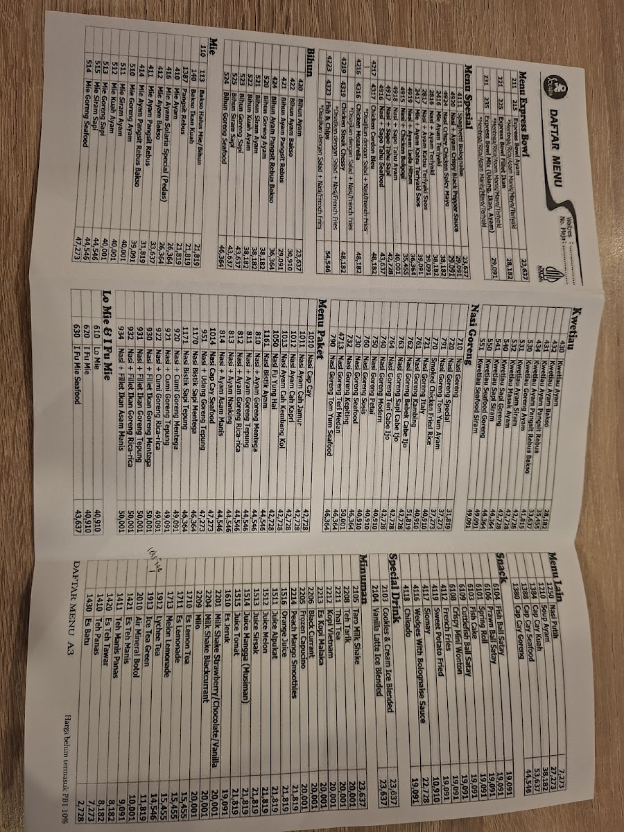 Menu Solaria - Tunjungan Plaza-1